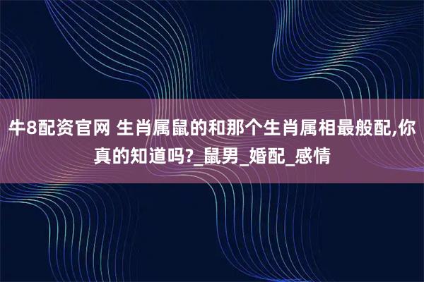 牛8配资官网 生肖属鼠的和那个生肖属相最般配,你真的知道吗?_鼠男_婚配_感情